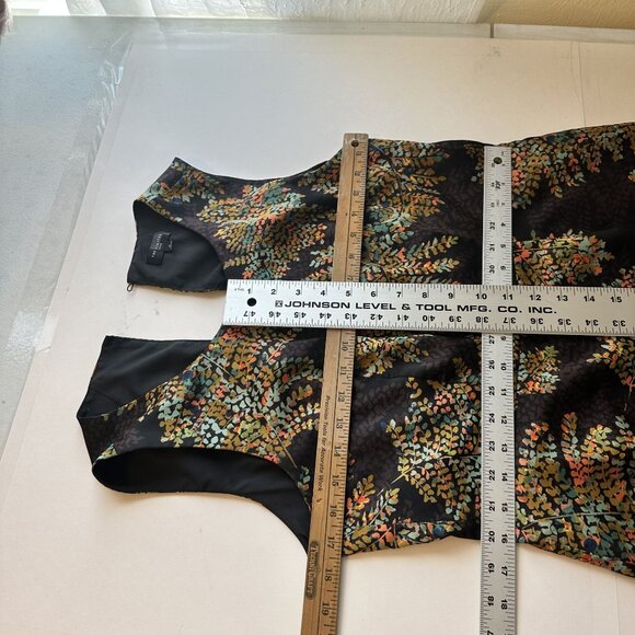 The Limited Womens Petite Floral Brown Leaf Pattern Sleeveless Dress Size 6 - Picture 4 of 10